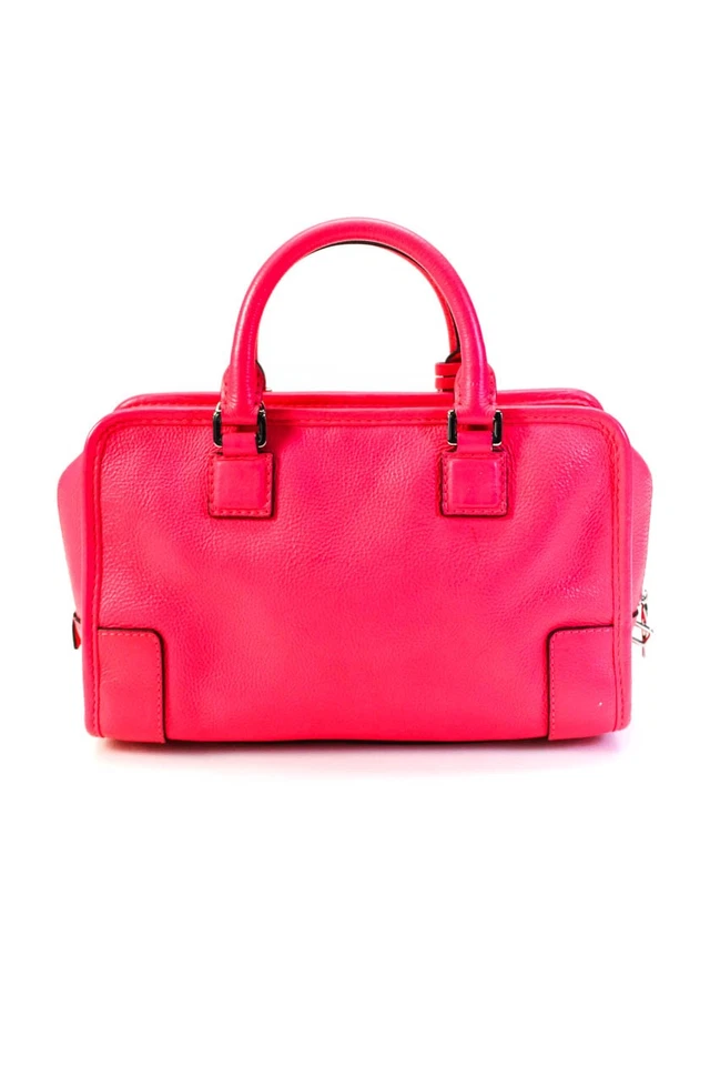 Bolso de Hombro Loewe Mujer Doble Asa Grano Cuero Amazona 28 Rosa Neón Foto 3 de 4