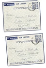 Palestine   2  air  letter  sheets  used