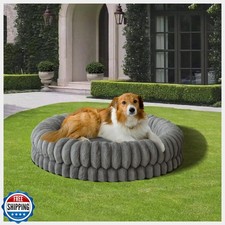 BALANCE Luxury Donut Dog Bed, 36 Inches Round Dog Beds Large Sized Dogs Washa