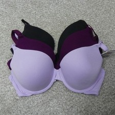 Fruit Of The Loom Bras Women 34C Black Purple Underwired FT797PK Set Of 3