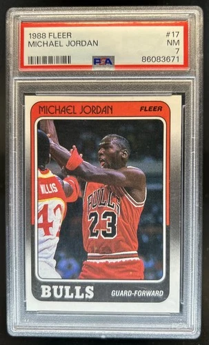 1988-89 Fleer Michael Jordan #17 Bulls PSA 7
