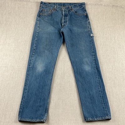 Vintage Levis 501 Blue Jeans Mens 32'' x 31'' Normcore 90s Distressed Made In USA