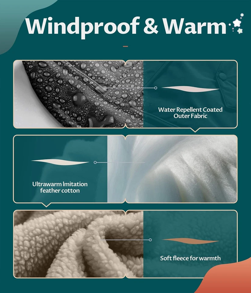 Girl'S Long Winter Warm Parka Sherpa Trimmed Collar Puffer Ski Jacket Coat - Image 4 of 4