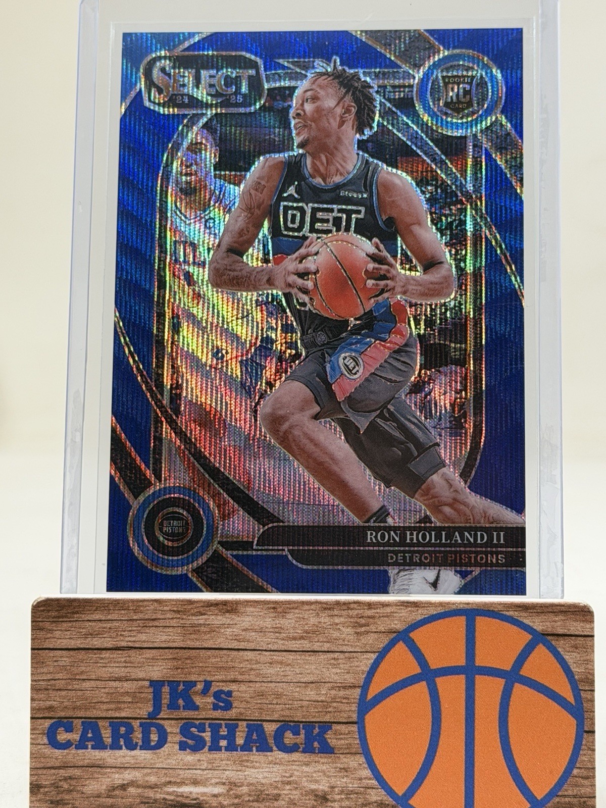 2024-25 Panini Select Ron Holland II Courtside Blue Wave Prizm RC /75 #275
