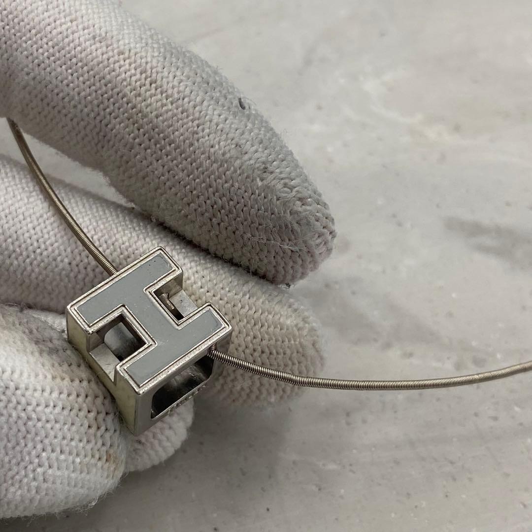 Hermes Cube H Necklace Silver White Pre-owned thumbnail 5