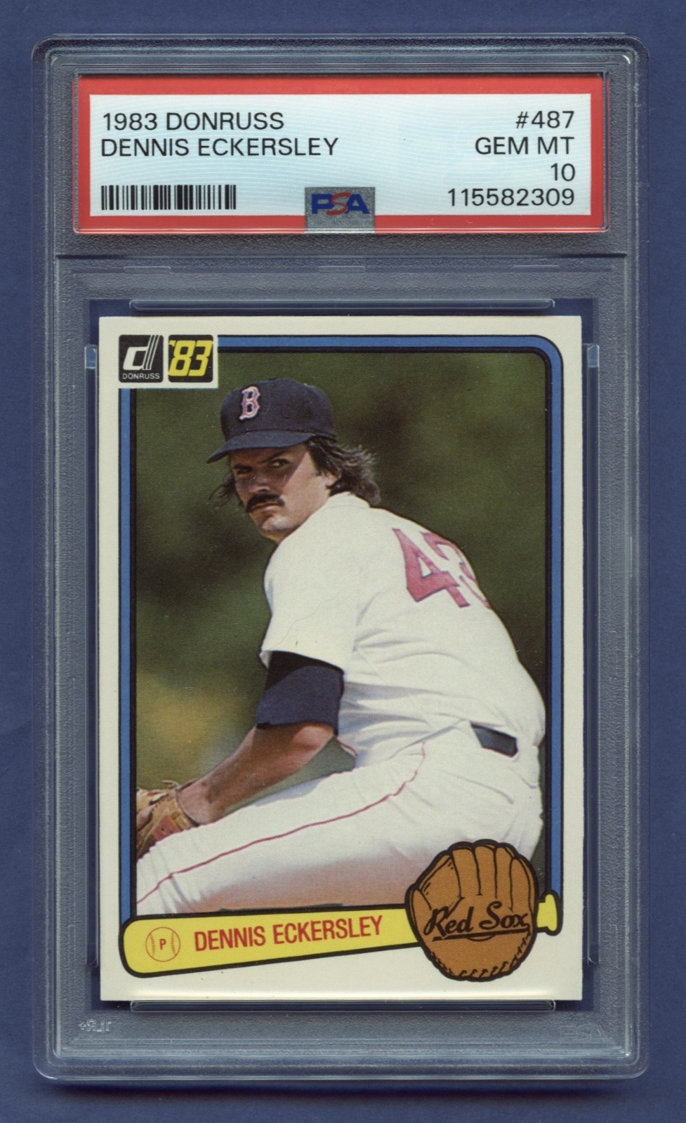 1983 DENNIS ECKERSLEY PSA 10 GEM-MT DONRUSS HOF BOSTON RED SOX SHARP (#487) RZC