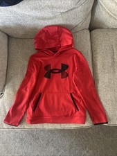 Under Armour Boy's Highlight Big Logo Graphic Fleece Hoodie Youth MEDIUM