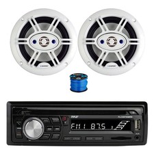 Pyle PLCDBT95 In Dash Bluetooth Marine CD Player Receiver, 2x 6.5" Speakers,Wire
