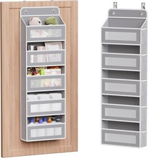 Over The Door Organizer, Hanging Shelves with 5 Large 5 Side Pockets, 44 lb