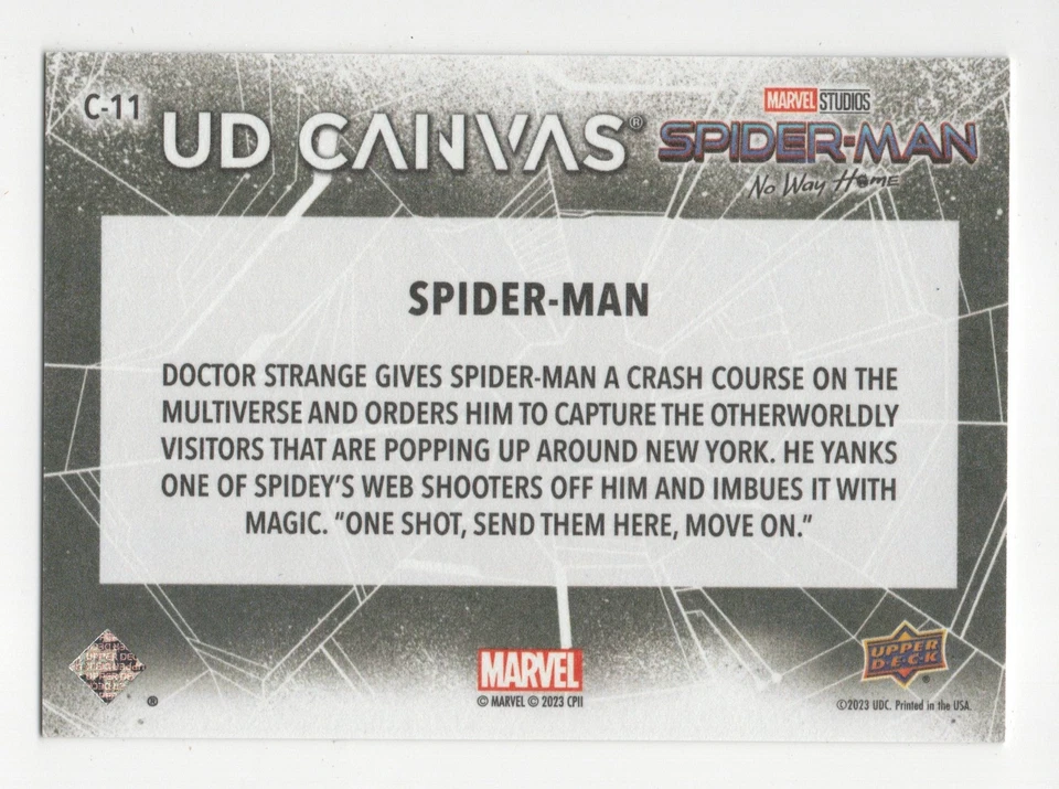 2023 Upper Deck Marvel Spider-Man No Way Home UD Canvas Blue #C-11 /299 - Image 2 of 2