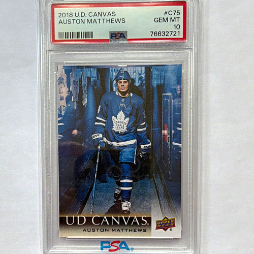 Upper Deck 2018-19 Series 1 UD Canvas Auston Matthews #C75 PSA 10