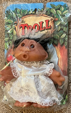 Vintage 1986 Troll Doll Brunette 5" original DAM "Little Bride" 5401 in Package