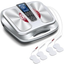 Electronic Circulation Stimulator EMS Foot Massager with Heat Silver