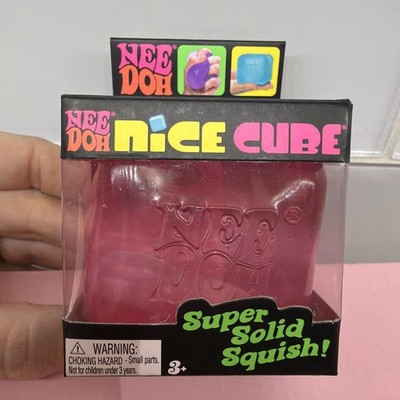 Nee Doh Nice Cube Ice Cube Toy Fidget Super Solid Squish Pink NeeDoh authentic 