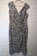 LONDON TIMES Dalmatian Spot Faux Wrap Sheath Dress Jersey Ruched V-Neck Size 12