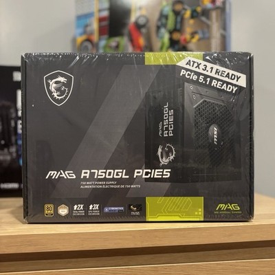 MSI MAG A750GL PCIE5 Modular ATX PSU 750W 80 Plus Gold -BRAND NEW SEALED- 