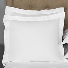 European Square Pillow Shams Set of 2 White 600 Thread Count 100 Egyptian Co...