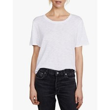 ESPLÉNDIDO TOP MUJER XLARGE BÁSICO CUELLO REDONDO MANGA CORTA SLUB CAMISETA BLANCA