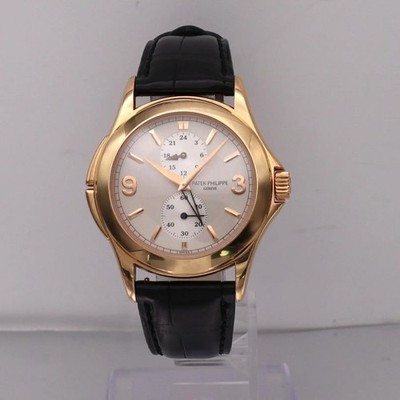 Patek Philippe Calatrava Travel Time 37mm 18K Rose Gold Mens Watch 5134R