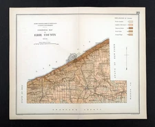 1879 Pennsylvania Geology Map Erie County Girard Fairview Waterford Presque Isle