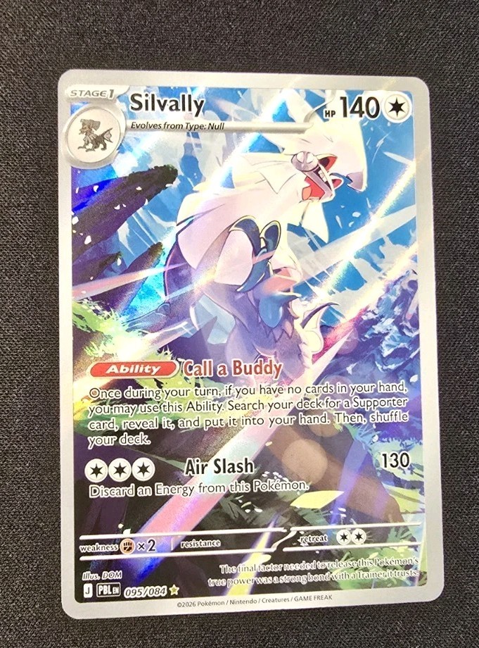 Pokemon Card Silvally #95/84 Pitch Black Full Art Holo Rare Foil 002