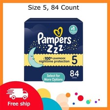 Pampers Swaddlers Overnight Zzz Baby Diapers Size 5, 84 Count