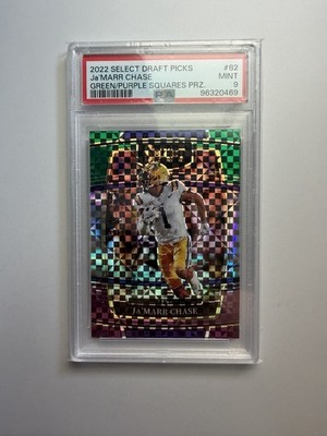 Panini Select Draft Picks Ja'Marr Chase Concourse G/P Squares /100 PSA 9