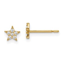 14k Madi K Star CZ Childrens Post Earrings GK1026