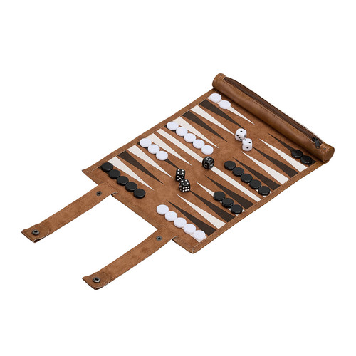 Backgammon zum Aufrollen Brettspiele Reise-Backgammon Reisespiel Tavla Spiel - Bild 1 von 8