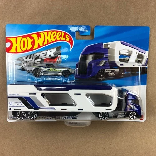 Hot Wheels Super Rigs Tall Order Hauler Transporter Blue White 1:64 Diecast Car