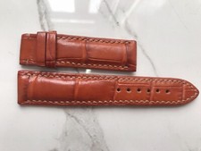 Size 20/18 Orange Genuine Croc Leather Skin Watch Strap Band, Wristband
