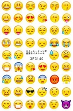 Nail Art 3D Decal Stickers 3D Self Adhesive Smiley Faces Hearts XF3140