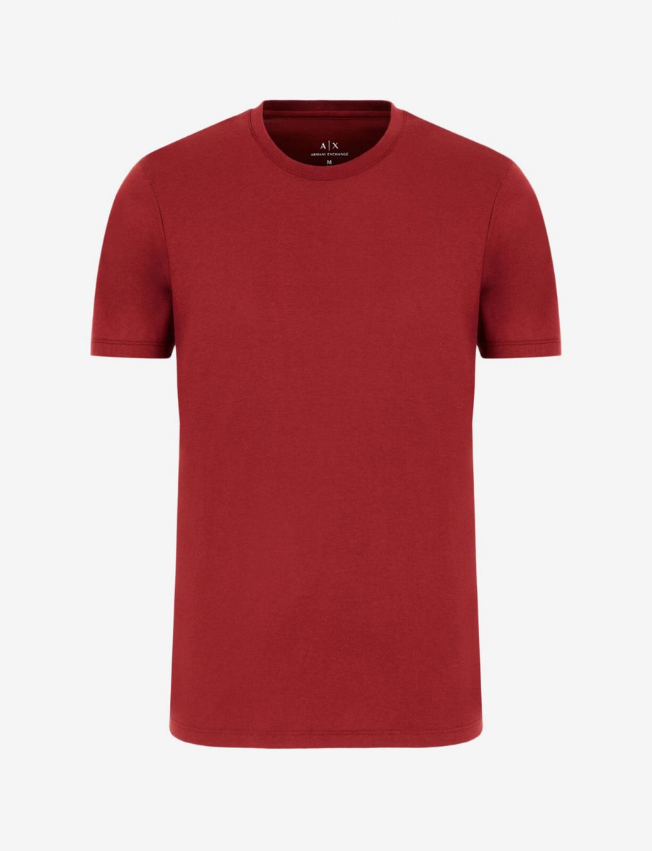 A|X Armani Exchange Men's, Short Sleeve Pima Cotton Crew T-Shirt, Burgundy,  S