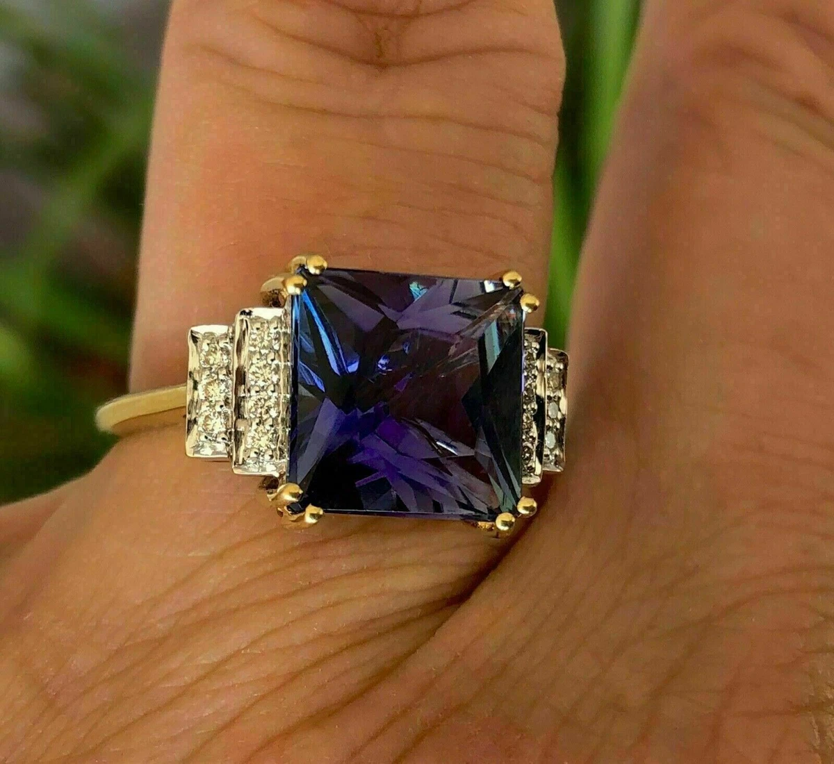 Simulated outlet tanzanite ring