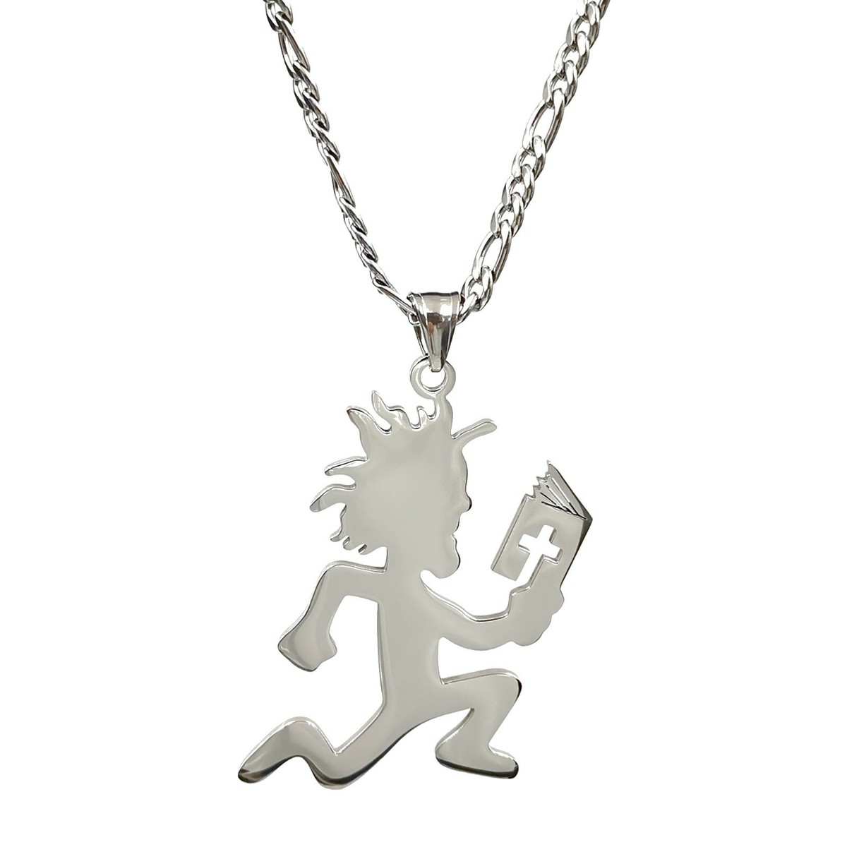 Mens Big ICP Hatchetman Charm Juggalo Necklace Stainless Steel