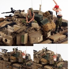 Homemade 1/72 Israel 2 Female Soldiers Model Ornament For 88 Modle Schottkal