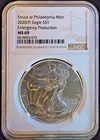 1987-P American Eagle NGC MS-69 Emergency Production-999 Silver 1 Oz Ounce Coin