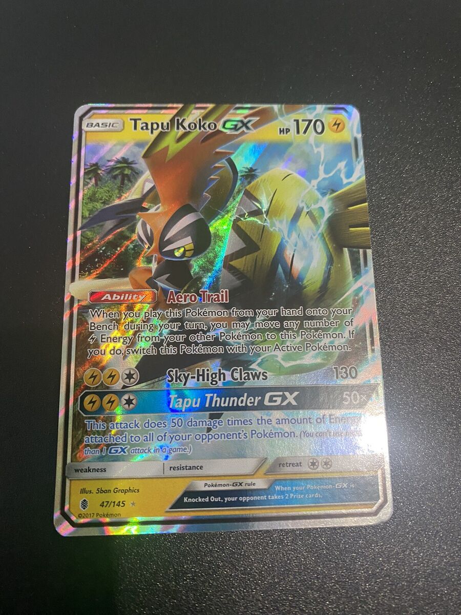 Pokémon Card - Tapu Koko GX - 47/145 - NM - Ultra Rare