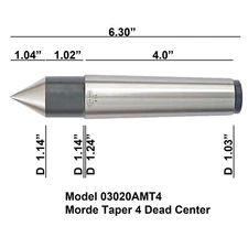 NEW MT4 LATHE DEAD CENTER MORSE TAPER #4 LATHE CENTER