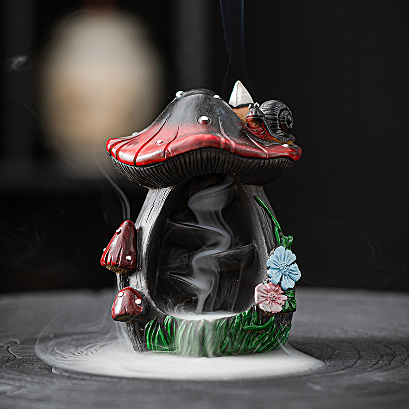 Mushroom Incense Burner Shatterproof Soothe Mood Backflow Incense
