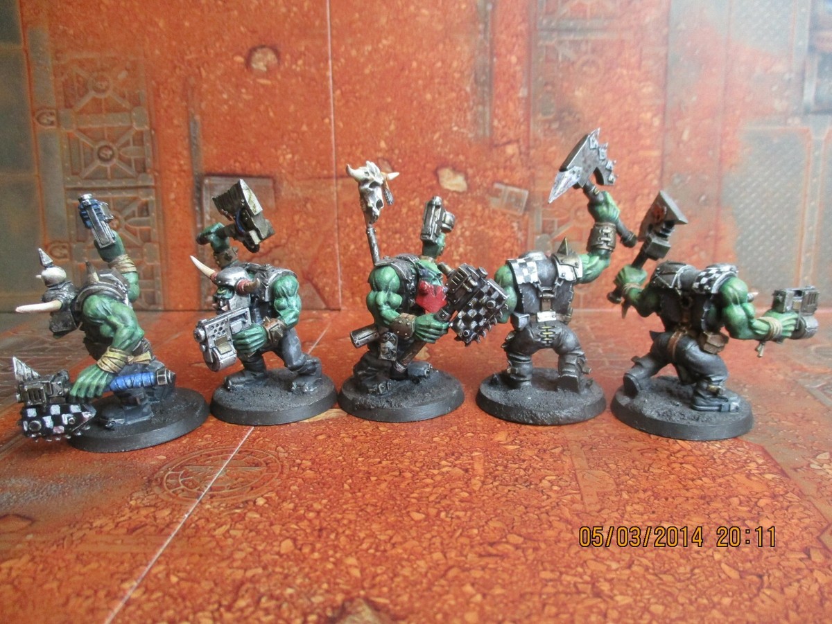 Goff Ork Nobz PAINTED - warhammer 40k wargame ready | eBay