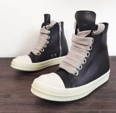 【関税込み】Rick Owens ブラック Porterville ハイソックス Size 8 Rick Owens Porterville High Top Jumbo Laces Sneaker