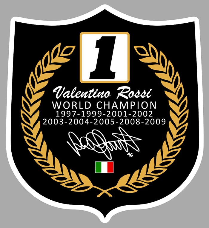 STICKER VALENTINO ROSSI DOCTOR CHAMPION GRAZIE VALE MOTO AUTOCOLLANT GP RB064