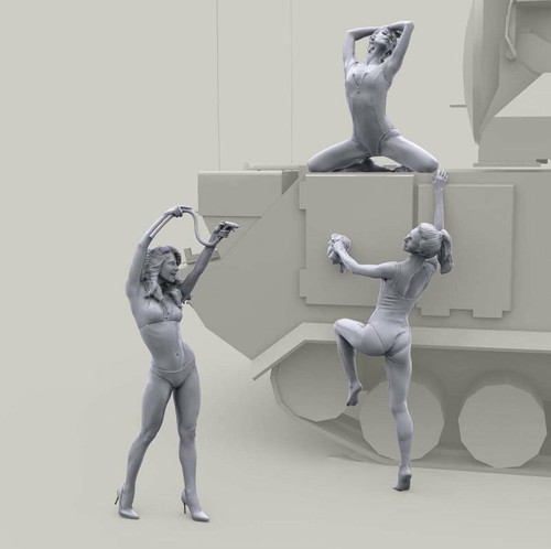 Kit Modelo de Figura de Resina 1/35 Moderno Ruso Sexy Niñas Sin Pintar Sin Montar - Imagen 3 de 5