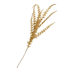 Factory Direct Craft Gold Glittered Artificial Fern Stems | 3 Stems