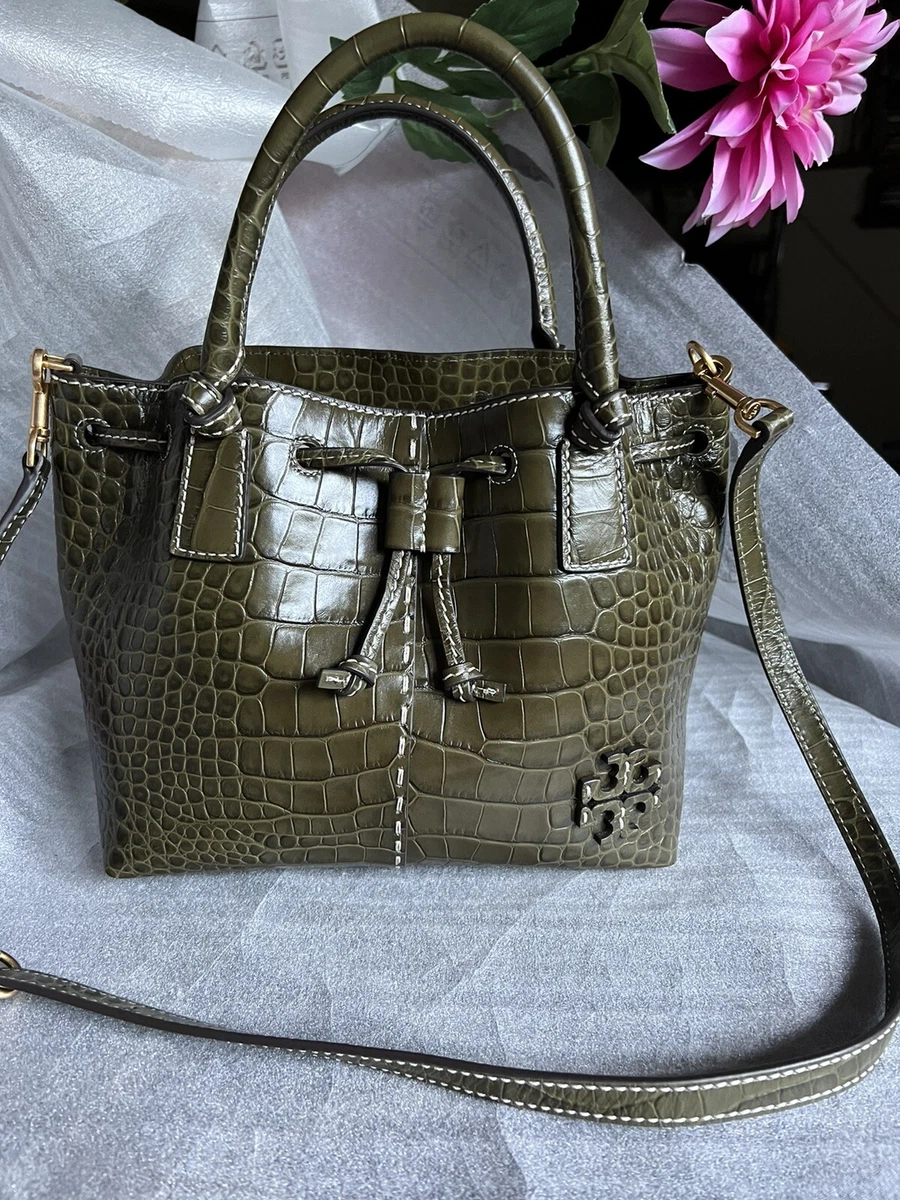 Tory Burch Mcgraw Embossed Small Bucket Bag