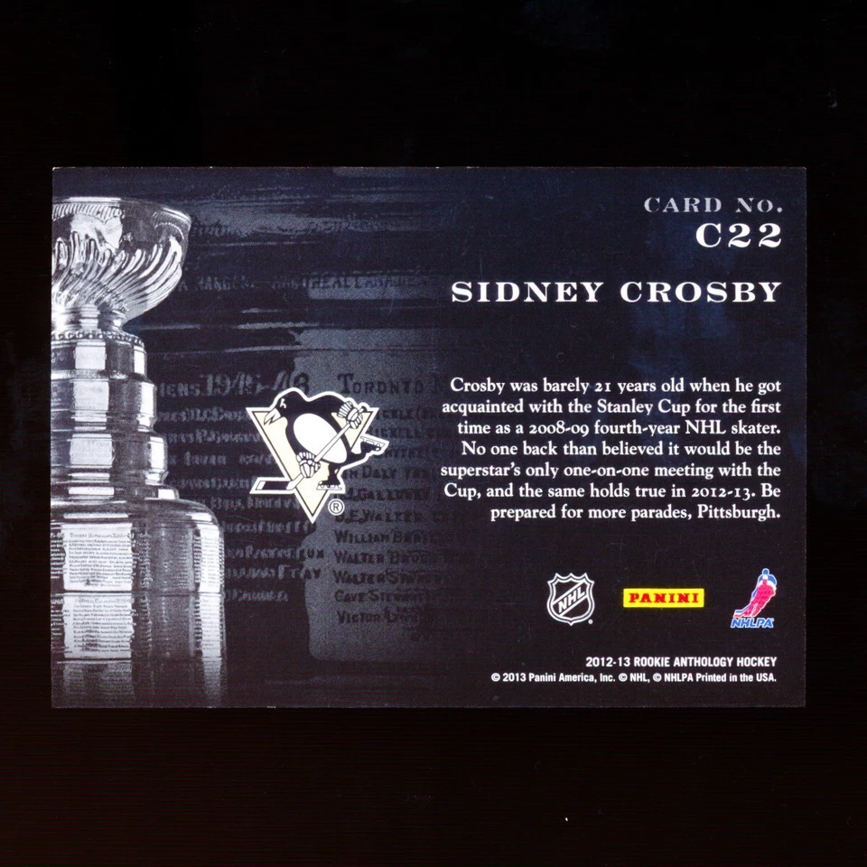 Sidney Crosby 2012-13 Panini Rookie Anthology Contenders Cup /999 #C22 RARE! - Image 2 of 2