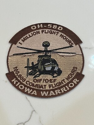 OH-58D Kiowa Warrior One Million Flight Hour 100,000 Combat Flight Hour Patch