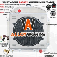 4 ROW Radiator+Shroud Fan For Ford Country Squire Sedan 3.5L 4.2L 1949-1953