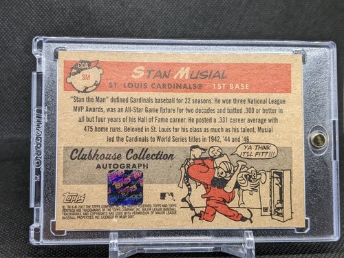 2007 Topps Heritage STAN MUSIAL Auto Clubhouse Collection Relic Autograph /25 - Picture 2 of 2